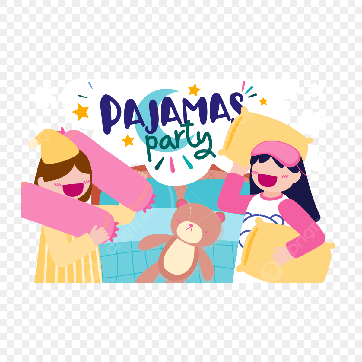 pngtree a group of girls organize a pajama party png image 7693579